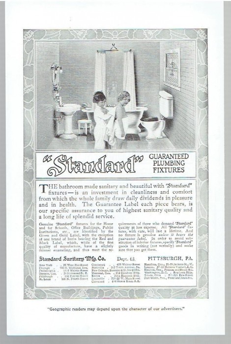 sanitary plumbing 1913 bathrooms