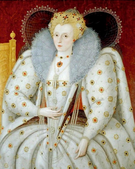 queen elizabeth I tudor white clothing