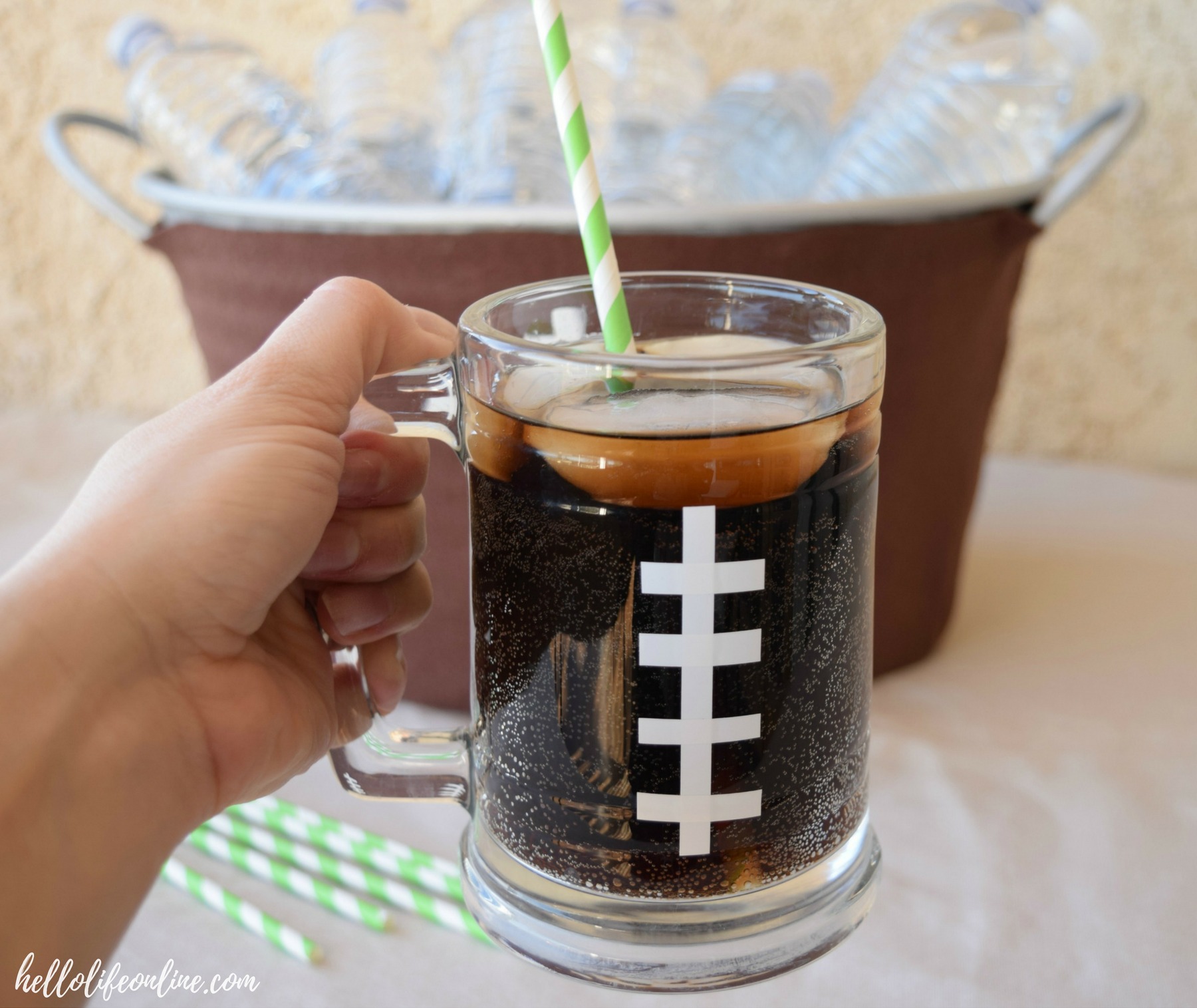 Game Day Party- Learn how to make an easy rustic DIY appetizer stand and beverage bucket, perfect for a Superbowl party or any other occasion!