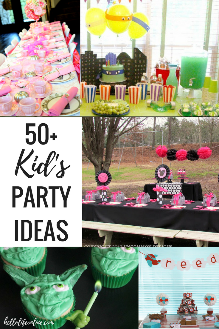 50+ Kid's Party Ideas- Planning a party for kid's any time soon? This is the ultimate collection of Kid's Party Ideas! Find party themes, games and activities, food and drinks, ideas for favors and decorations. Indoors or outdoors, your kid's party is going to ROCK! 