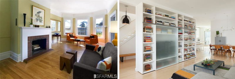 San Francisco Family Friendly Modern Renovation designpad before & after living room