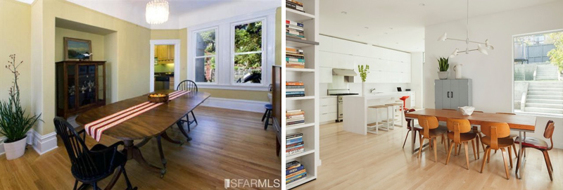 San Francisco Family Friendly Modern Renovation designpad before & after dining room