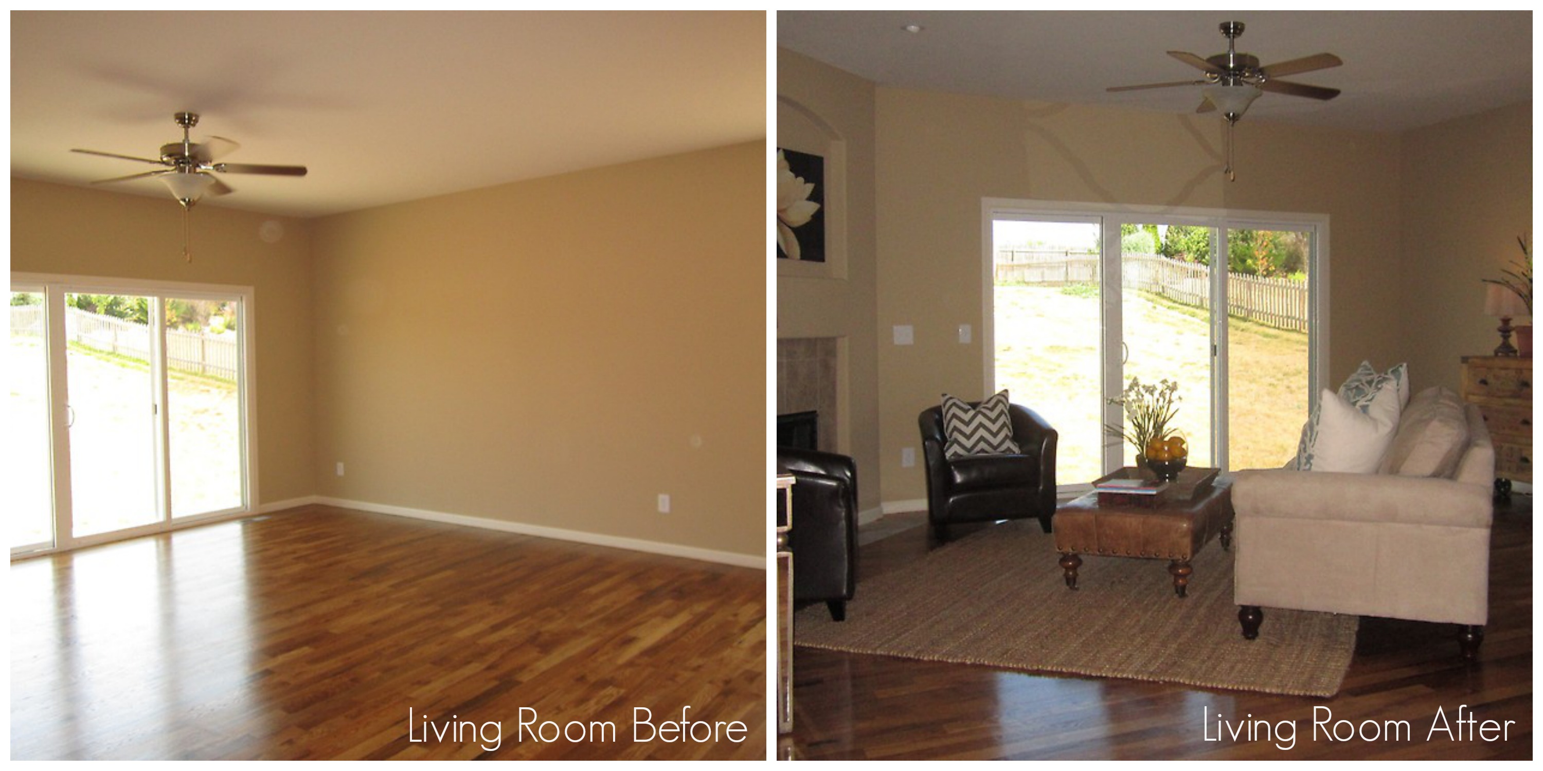 new living room before and after home staging