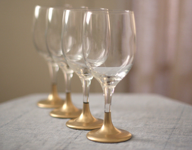Momtastic - Gold Dipped Wine Glasses