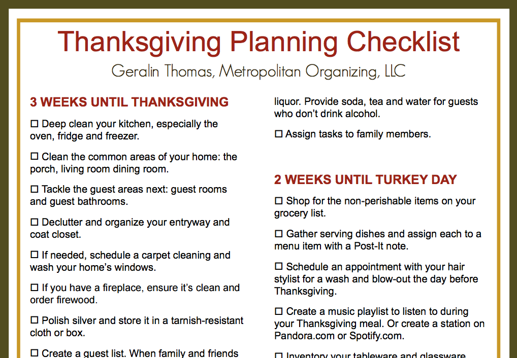 Thanksgiving Countdown: Stay Organized With This Printable Planner ...