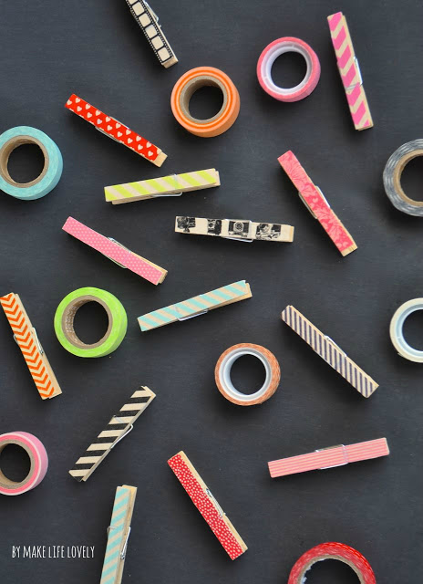 Make Life Lovely - Washi Tape Clothespins