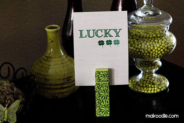 Makoodle St. Patrick's Day  DIY green shamrock lucky printable decor
