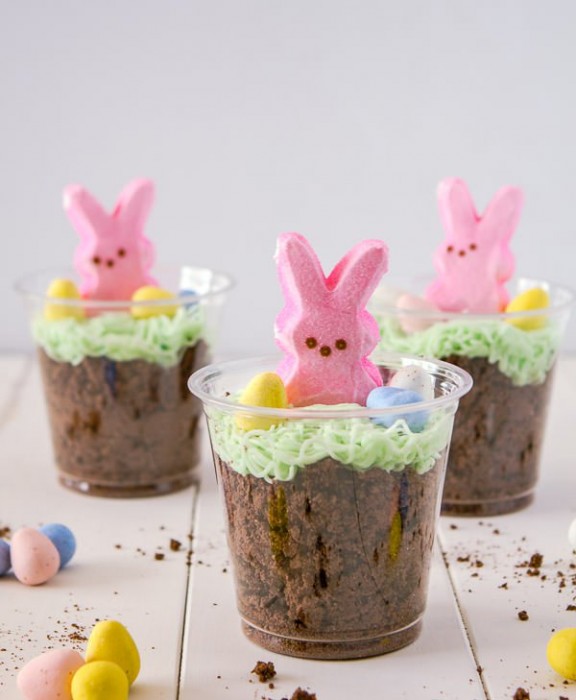 A Zesty Bite Easter bunny dirt cups