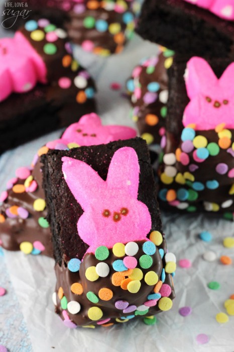 Life Love and Sugar Easter peep brownies
