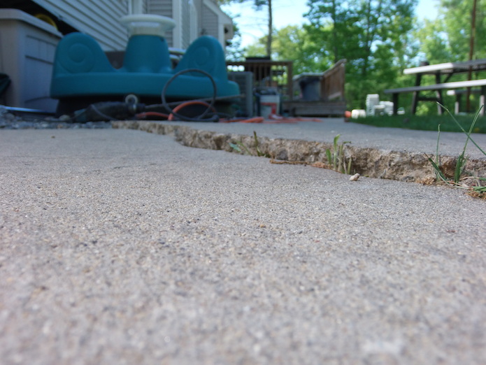 porch concrete crack repair