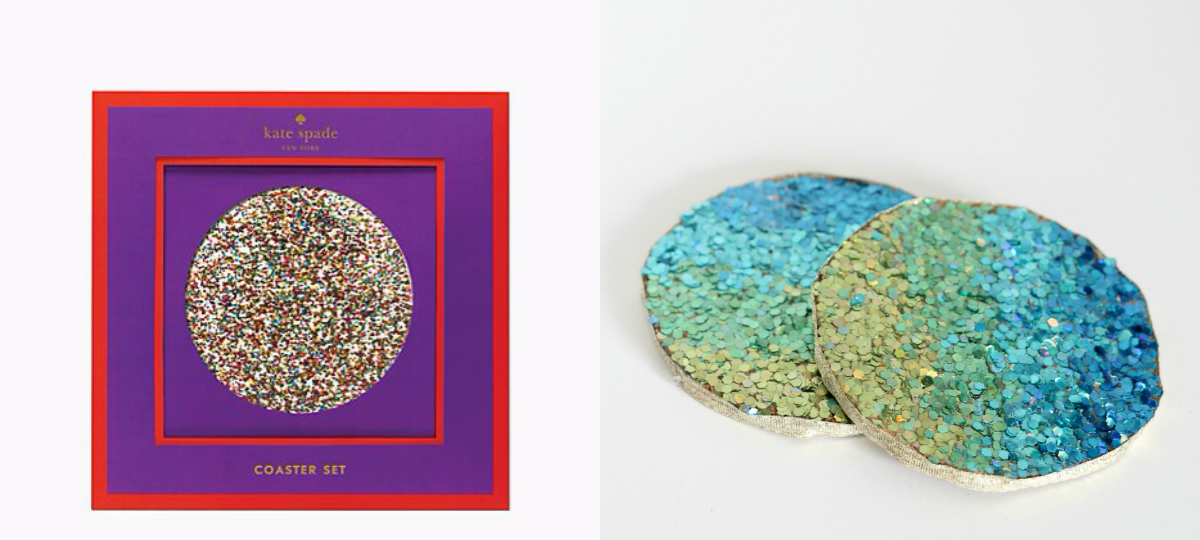 Kate Spade/Parties for Pennies glitter coasters