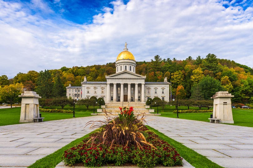 The Vermont State House in Montpelier, Vermont, USA