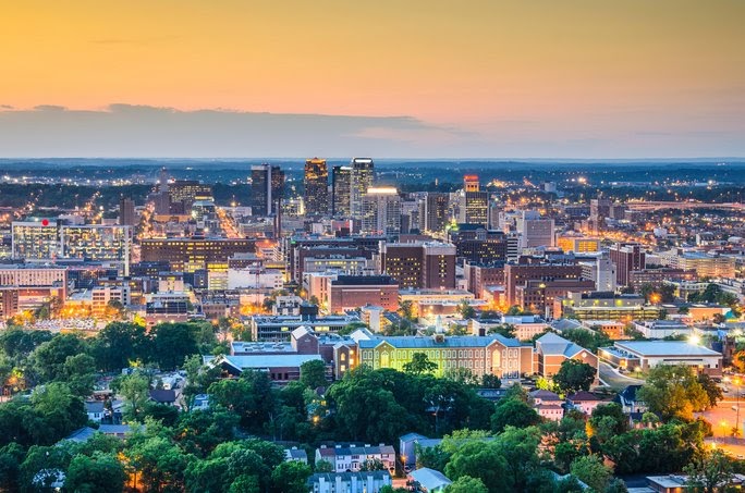 Downtown skyline in Birmingham, Alabama, USA 