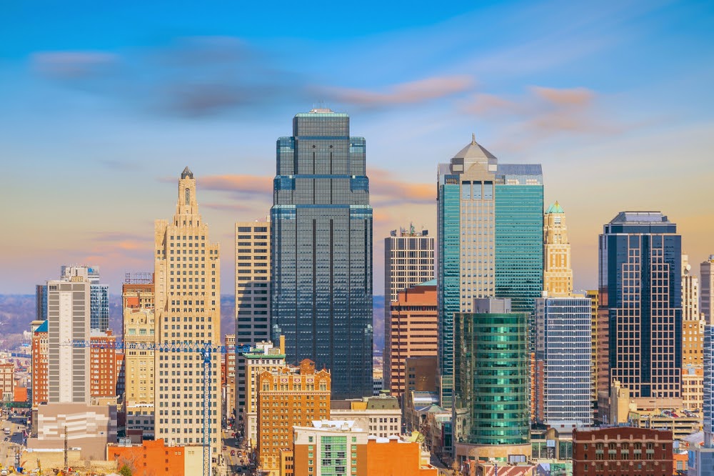 View of Kansas City skyline in Missouri, United State