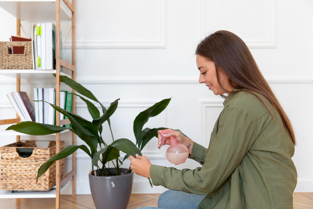 taking care of indoor plant
