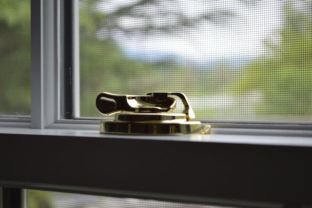 Picture of window gold lock